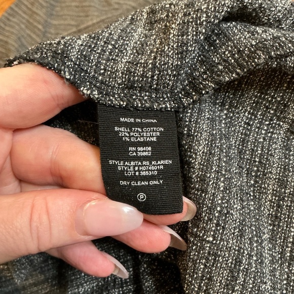 Theory Albita Knit Fit & Flare Short Sleeve Dress Gray Size 8 Career Cocktail - Picture 6 of 9